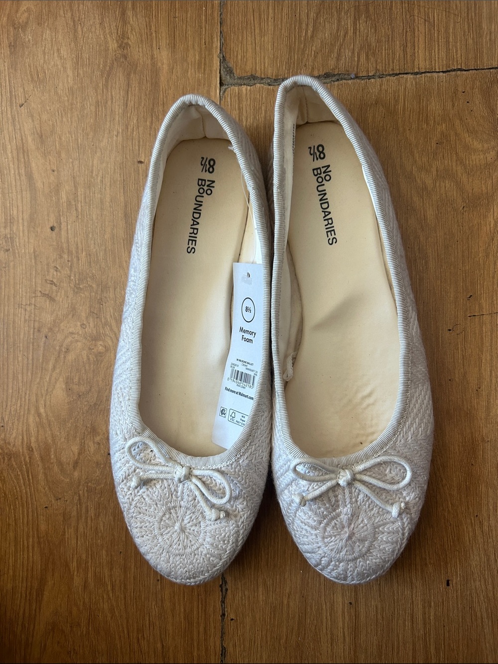 White Crochet Ballet Flats